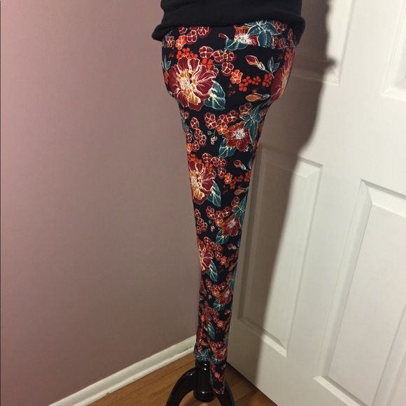 NWT LulaRoe OS Floral Print Leggings - Picture 5 of 8